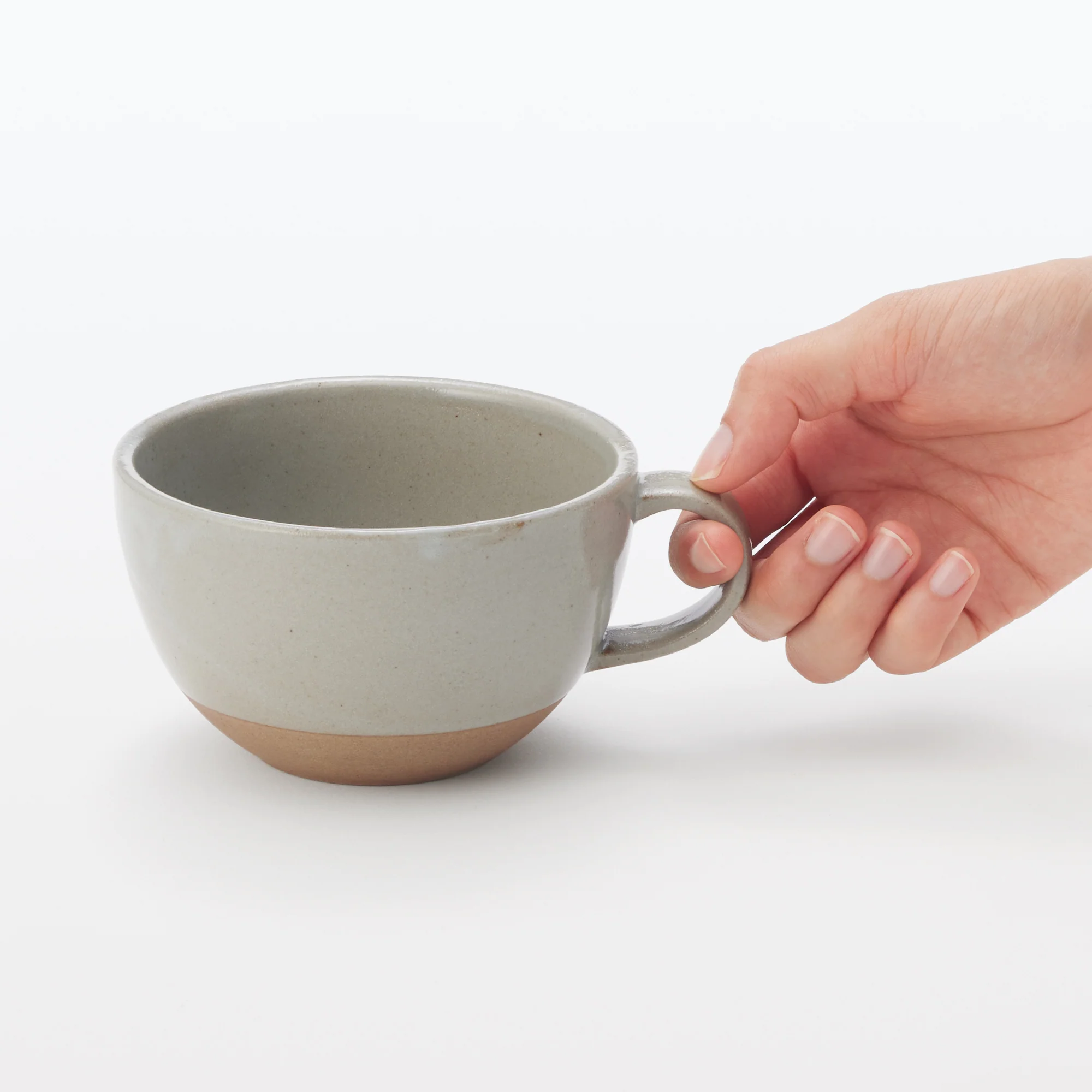 Mino Ware Soup Cup - Light Gray - Image 2