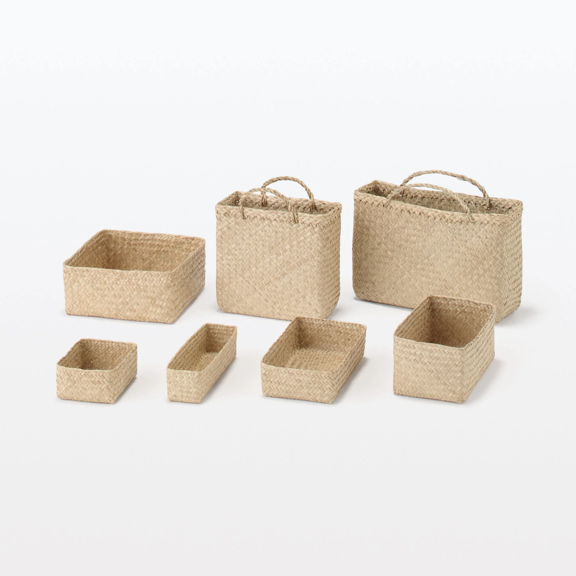 Seagrass Organizer Herringbone Rectangular Basket - Medium (W5.9 x D9.8 x H2.8") - Image 8